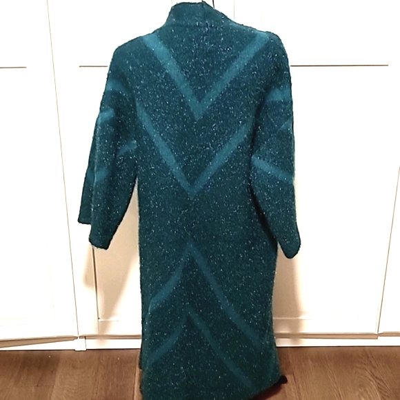 Steve Madden Long Teal Blue Caridigan - Picture 5 of 6